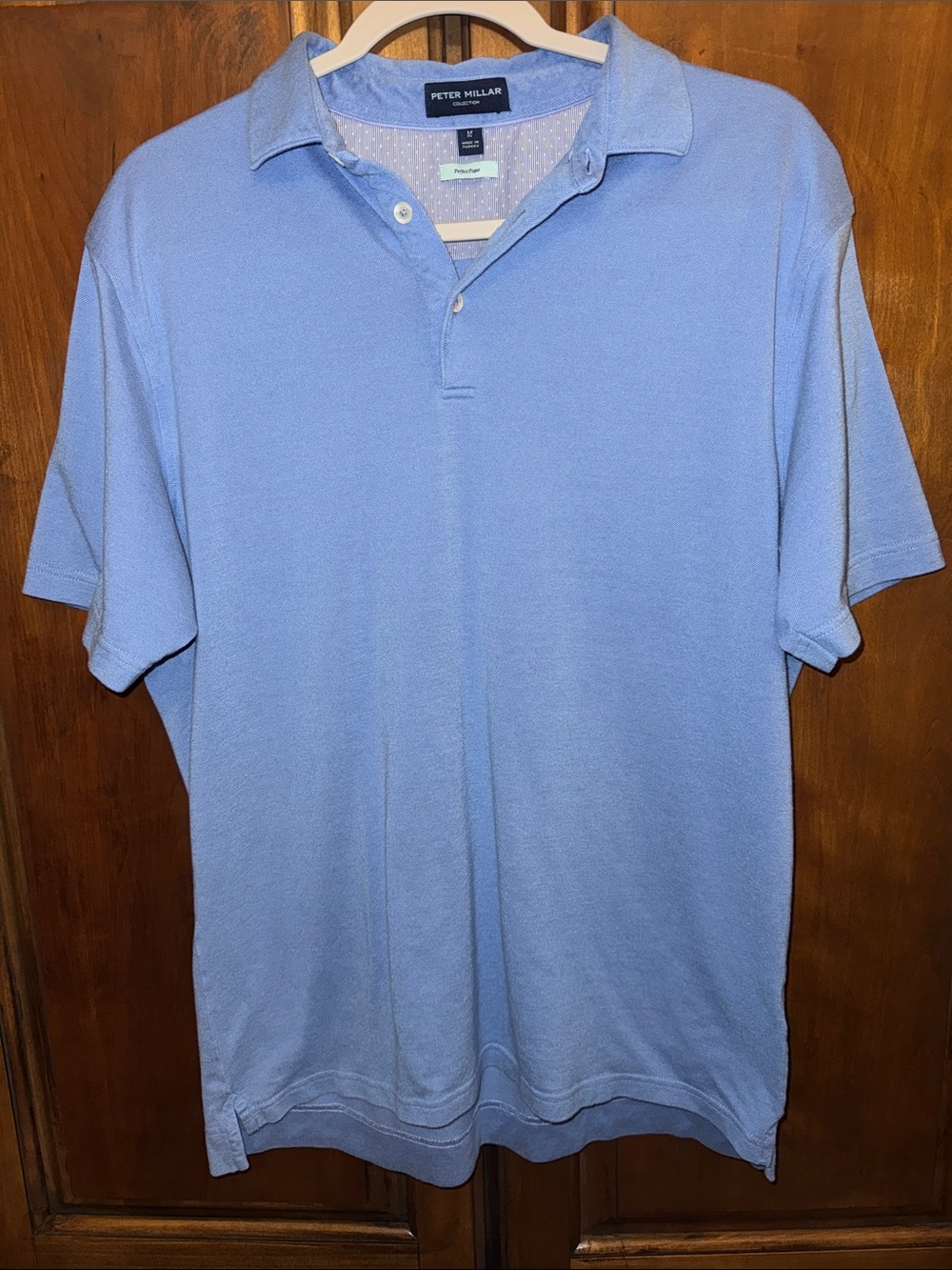 Peter Millar Collection Perfect Pique Blue Polo size Medium.